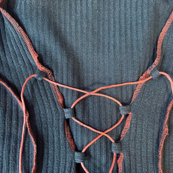 Shein lace up  top stitched bodycon dress - Picture 4 of 4